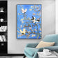 Butterfly Bird on Van Gogh Almond Blossom Canvas Painting Wall Art