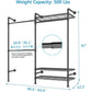 Industrial Pipe Clothes Rack – Wall Mounted, Expandable Garment Rack – Heavy Duty Wardrobe