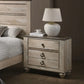 Contemporary White Wash Finish 4-Piece Bedroom Set – King Bed, Dresser, Mirror, and Nightstand