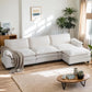 Sectional Sofa Modular Deep Seat Sofa Couch with Ottoman - Teddy Fleece Sofa Sleeper Comfy Upholstered Furniture for Living Room