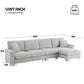 119*55" Modern Oversized Sectional Sofa, L-shaped Luxury Couch Set with 2 Free Pillows, 5-seat Chenille Indoor Furniture with Chaise