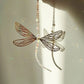 Creative Metal Wing Dragonfly Crystal Suncatcher Garden Wind Chimes Butterfly Home Decor Window Car Ornaments