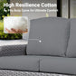 4 Pieces Patio Furniture Set, Outdoor Wicker Sofa with Coffee Table, Chairs, All Weather High Back Rattan Loveseat Couch with Cushions