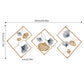 3PCS 164 X 70.5cm Metal Wall Art Hanging Sculpture Decor 3D Ginkgo Gold & Blue