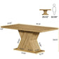 55-Inch Rectangle Light Wood Farmhouse Dining Table for 4