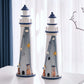 15 Inch High Nautical Lighthouse Figurine,Natural Sea Beach Style Watchtower,Warm Home Decor Nautical Themed Rooms Lighthouse