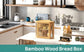 Kitchen Counter, Bamboo Wood Large Capacity Bread Storage Bin with Acrylic Wavy Door Panel