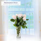Flower Rose Vase – Crystal-Look Glass, Clear Modern Decorative Centerpiece