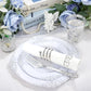 White And Silver Plastic Dinnerware Set, Disposable Party Plates With Heavy Duty Silverware Cutlery Cups Napkins, Elegant Wedding Birthday Gathering Tableware, Catering Supplies Service For One Hundred Guests