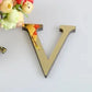 0CM 26 English Letters Wall Sticker – 3D Mirror Acrylic Gold Decals: