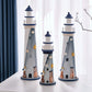 15 Inch High Nautical Lighthouse Figurine,Natural Sea Beach Style Watchtower,Warm Home Decor Nautical Themed Rooms Lighthouse