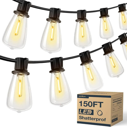 150FT LED Outdoor String Lights – ST38 Bulbs