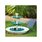 Solar Powered 3-Tier Bird Bath Fountain, Green Resin Basin with Solar Pump for Outdoor Garden
