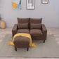 Modern Small Couch with Ottoman Footstool