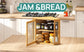 Kitchen Counter, Bamboo Wood Large Capacity Bread Storage Bin with Acrylic Wavy Door Panel