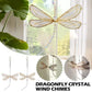 Creative Metal Wing Dragonfly Crystal Suncatcher Garden Wind Chimes Butterfly Home Decor Window Car Ornaments