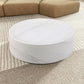 Round Coffee Table - Marble Grain Drum Design | Fiberglass Circle Accent Table for Living Room