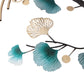 Tree Leaf Metal Wall Art, Modern Luxury Metal Wall Nature Art Decor 3D Ginkgo