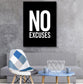 No Excuses Inspirational Quote Fitness Poster Gym Wall Decor