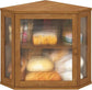 Kitchen Counter, Bamboo Wood Large Capacity Bread Storage Bin with Acrylic Wavy Door Panel