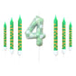 7 Pieces Digital Cake Candle Decoration - Minecraft Theme (Green), Wishing Candle for Kids Birthday Party