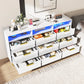 Modern Dresser 9 Drawer with LED Light: