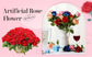 50 Pcs Artificial Rose Flower Silk Roses Bouquet: