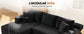 94.5" Cloud Modular Sectional Corduroy Sofa with L-Shape Chaise, No Assembly Deep Seat Corner Couch for Living Room, Black