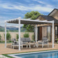 10' x 13' Outdoor Retractable Pergola – Heavy-Duty Aluminum, White, with Sun Shade Canopy