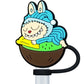 1–6PCS Cartoon Labubu Straw Cover Cap – Cute, Reusable & Splash-Proof