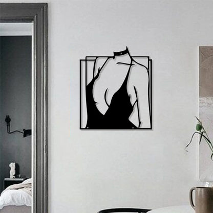 Iron Laser Engraving Art Wall – “Please” Bathroom Decor
