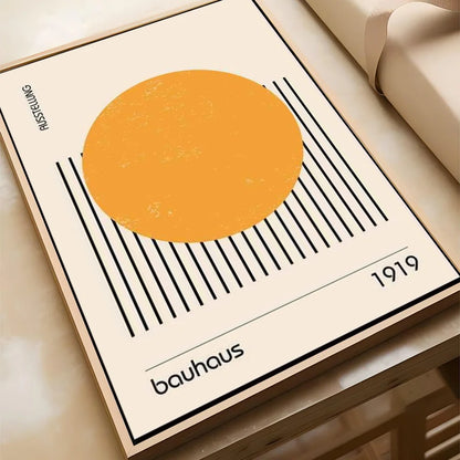 1pc Boho Bauhaus Artwork Poster Self-adhesive Art Waterproof Paper Sticker Coffee House Bar Room Wall Decor