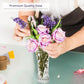 Flower Rose Vase – Crystal-Look Glass, Clear Modern Decorative Centerpiece