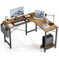 JHK Gaming Corner 50 Inch Office Writing PC Wooden Table with CPU Storage Shelf & Side Bag for Home Office Bedroom Small Space