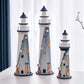 15 Inch High Nautical Lighthouse Figurine,Natural Sea Beach Style Watchtower,Warm Home Decor Nautical Themed Rooms Lighthouse