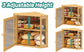 Kitchen Counter, Bamboo Wood Large Capacity Bread Storage Bin with Acrylic Wavy Door Panel