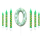 7 Pieces Digital Cake Candle Decoration - Minecraft Theme (Green), Wishing Candle for Kids Birthday Party