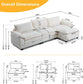 Sectional Sofa Modular Deep Seat Sofa Couch with Ottoman - Teddy Fleece Sofa Sleeper Comfy Upholstered Furniture for Living Room