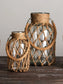 Hand Woven Hemp Rope Glass Vase – Boho Nordic Home Décor