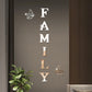 3D Mirror Wall Stickers – English Letters "Family" with Two Butterflies – Self-Adhesive DIY Acrylic Decals: