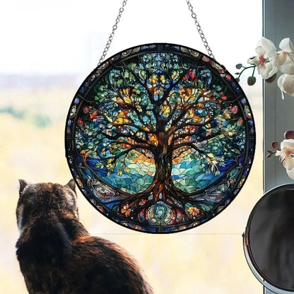 1pc Acrylic Wall Hanging Porch Decoration Holiday Decoration Painted Window Hanging Window Hanging Ornament Round Sign