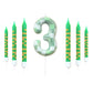7 Pieces Digital Cake Candle Decoration - Minecraft Theme (Green), Wishing Candle for Kids Birthday Party