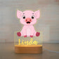 Personalized Children Animal Night Light Custom Name Acrylic Lamp: