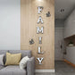 3D Mirror Wall Stickers – English Letters "Family" with Two Butterflies – Self-Adhesive DIY Acrylic Decals: