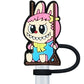 1–6PCS Cartoon Labubu Straw Cover Cap – Cute, Reusable & Splash-Proof