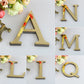 0CM 26 English Letters Wall Sticker – 3D Mirror Acrylic Gold Decals: