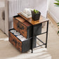 JHK Nightstand Bedside Coffee Sofa Tea Table with 2 Fabric Drawers