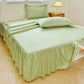 3Pcs Bed Sheet Lace Skirt Elastic Fitted Double Bedspread with Pillowcases Mattress Cover Bedding Set Elastic King Size Bedsheet