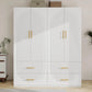 71" H 4-Door Armoire Wardrobe Closet with Drawers – Wooden Bedroom Storage Cabinet