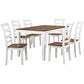 7 Piece Dining Table Set with 6 Cross Back Chairs – Solid Wood Farmhouse Kitchen Furniture